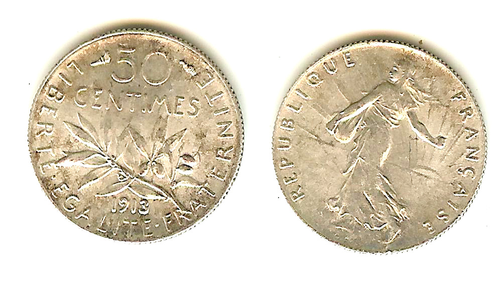 50 Centimes Semeuse 1913 SPL
